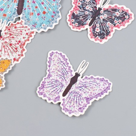 Butterflies cardboard "Flower. Tints" set 12 pcs h = 4-10 cm on magnet-3