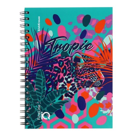A notebook B5 80 sheets in a cage on a spiral Erichkrause TropiSal Fineline, B5, glossy, laminated mix-4