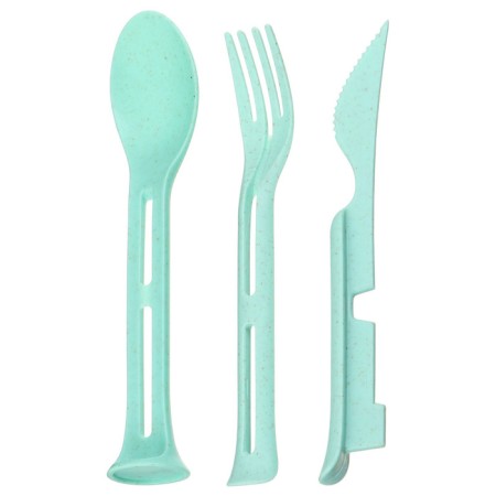 Set of cutting devices Maclay: spoon, fork, knife, plastic, green color-5