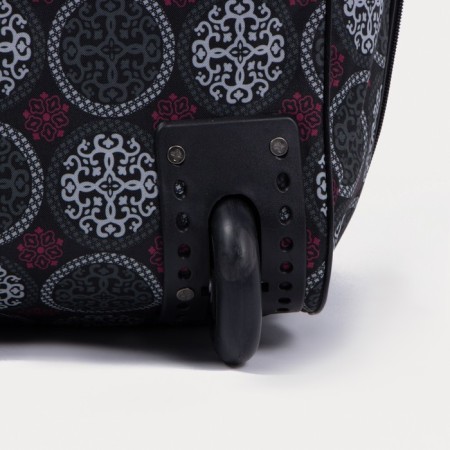 Road bag on wheels, a lightning department with an increase, an external pocket, a long belt, the color is gray-4