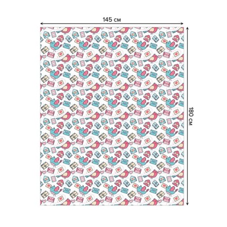 The tablecloth “Birds with a letter”, rectangular, oxford, size 145x180 cm-1