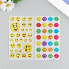 Smiley plastic sticker mix 9.5x17.5 cm
