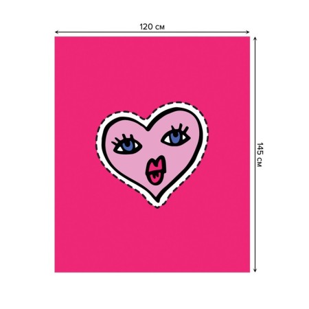 The tablecloth “Heart”, rectangular, Saten, size 120x145 cm-1