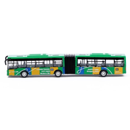 Metal bus "City transport", inertial, scale 1:64, green color-1