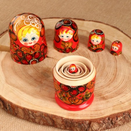 Matryoshka 5 puppet "ala" buds, 14-15cm, manual painting.-7
