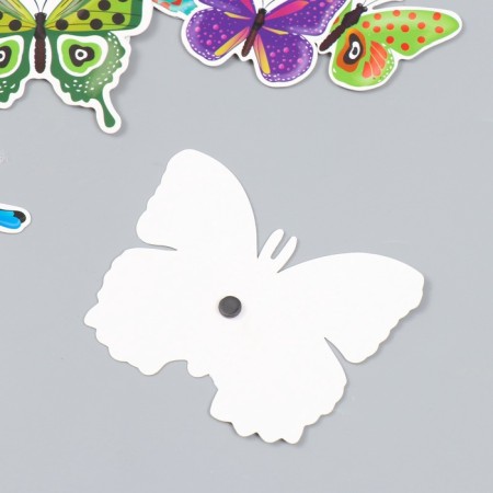 Butterflies cardboard "peas" set 12 pcs h = 4-10 cm on magnet-4