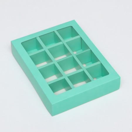 Box for sweets, 12 pcs, mint, 19 x 15 x 3.5 cm-1