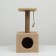 Animal house, with a clawe and shelf, jute, 32 x 32 x 64, beige