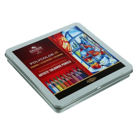 Family pencils Polycolor 3826, 48 colors, soft, in a metal pencil case-8
