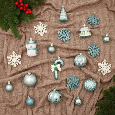 Set of jewelry plastic 20 pcs "Festive" blue white
