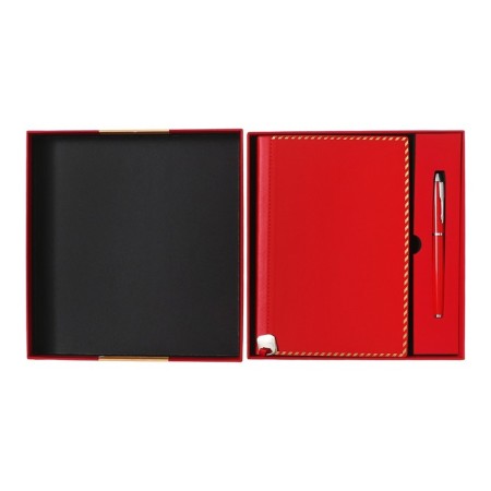 Deliciper of Leduced A5, 80 sheets, line, cover of leatherette, with a handle, in a gift box, red-11