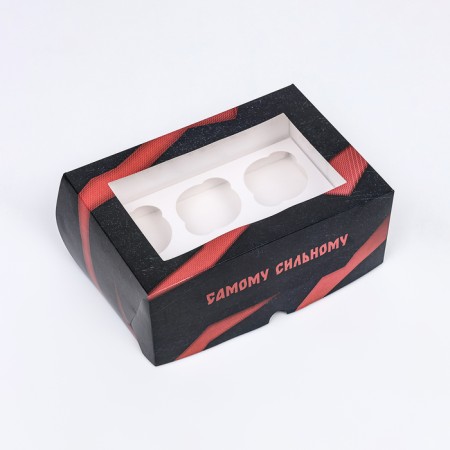 Packaging for 6 cupcakes with a window, "courageous", 25 x 17 x 10 cm-2