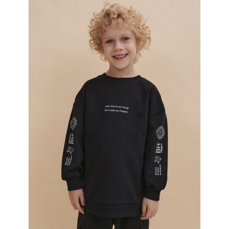 Sweatshirt for boys, height 128 cm, black color-6