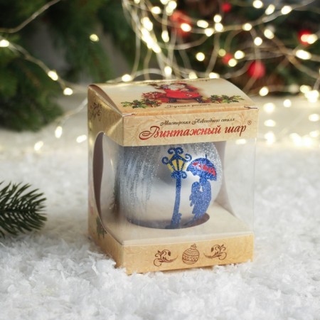 Christmas ball D-8 cm "Kiss under the umbrella" mix-4