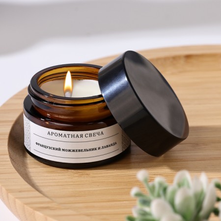 Aromatic candle in the bank "French juniper and lavender", soy wax, 12 g