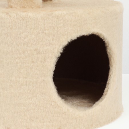 Complex for cats with a claw, with a round house, 2 shelves, 42 x 42 x 90 cm, beige-5