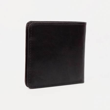 Male purse without fastening, department for bills, for cards, brown color-1