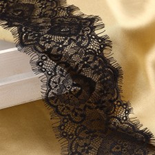 Lace cilia, 100 mm × 9 ± 0.5 m, in the bobin 3 pcs 3 m, black color