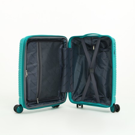 Small suitcase 20 "On a zipper, code lock, 4 wheels, turquoise color-8