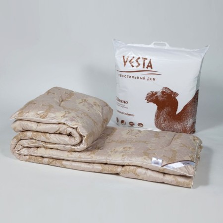 Blanket 220x205 cm, camel wool, gloss-satin fabric, p/e 100%-1