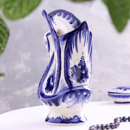 VAZ "Lebed", 600 ml, 22x12 cm, Gzhel, porcelain-2