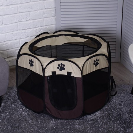Animal aviary, tent, 8 walls, 70 x 40 cm, brown-1