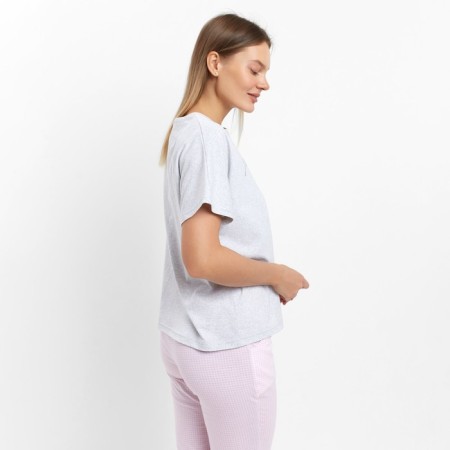 Homemade female set (T -shirt/pants), gray color, size 54-5