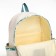 Youth backpack from textiles, 4 pockets, white/green color