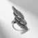 Ring "Leaves" Trio, Color Black silver, 17 size