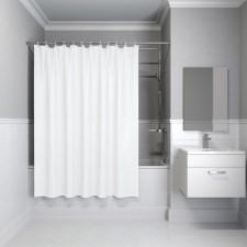 Curtain for the bathroom IDDIS P02PE18I11, PE, 200x180 cm, white