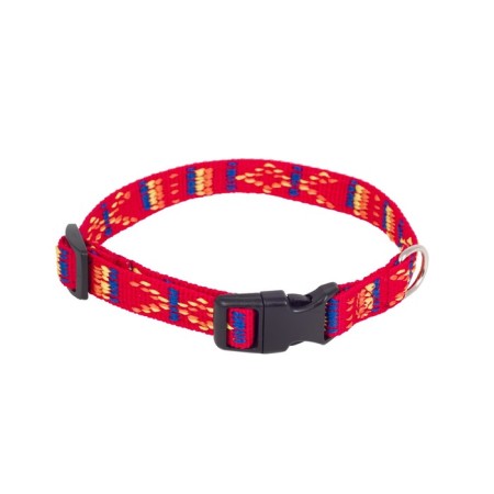 The nylon "ornament" collar with a knuckle, Osh 20-30 x 1 cm, red