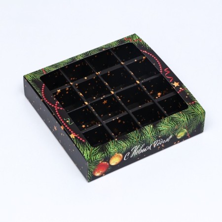Packaging for sweets 16 pcs "New Year's branches", 17.7 x 17.7 x 3.8 cm-7