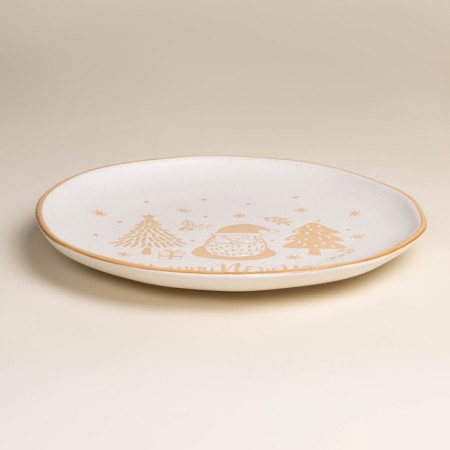 New Year's plate SL Home "Happy New Year", d = 27 cm, ceramics, white color-3