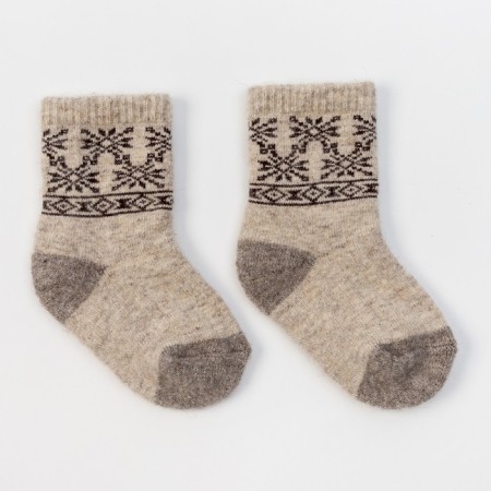 Snowflakes from Mongolian wool socks, gray color, size 10-12 cm (1)