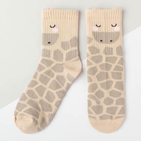 Children's socks kaftan "giraffe", size 18-20, beige color