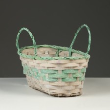 Wicker basket, d25 x 18 x 11/19 cm, green, bamboo