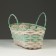 Wicker basket, d25 x 18 x 11/19 cm, green, bamboo