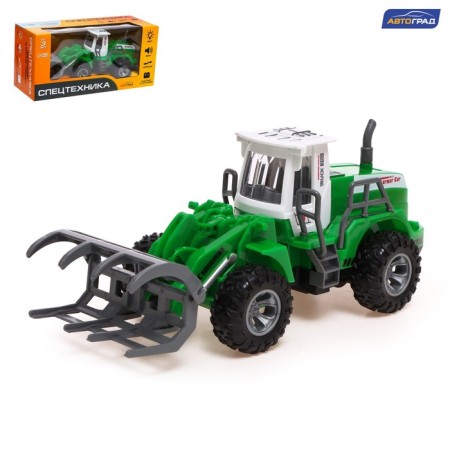 The inertial “loader” tractor, light effects, movable parts, green color