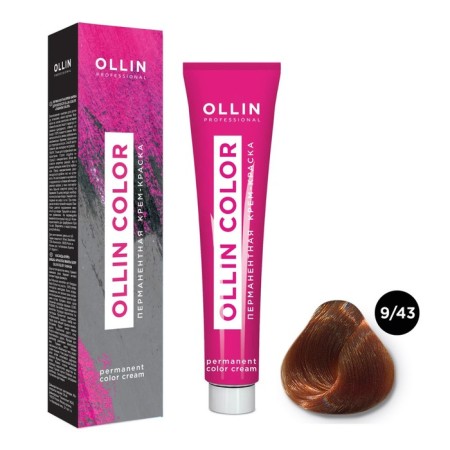 Cream-coloring hair permanent OLLIN Professional Color, tone 9/43 Blond Copper-golden, 100 ml