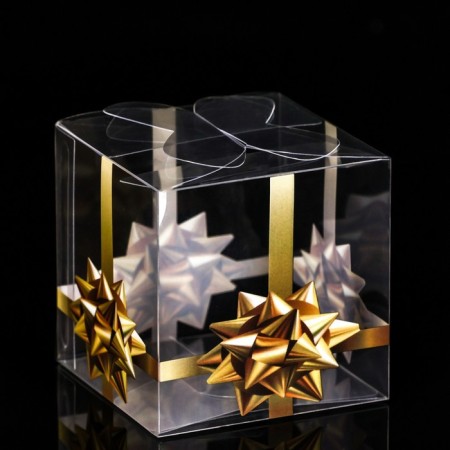 PVC folding box "Golden Bow", 7 x 7 x 7 cm