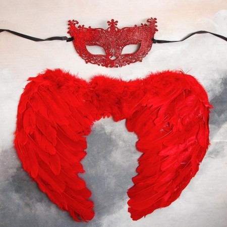 Carnival set "Red Angel", Wings, Mask-3