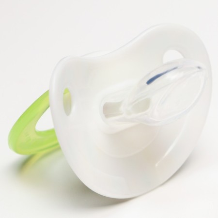 Orthodontic dummy nipple, silicone, from 0 months, with a cap, "cat"-2