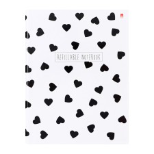 Notebook on rings of 80 sheets in the Black & White cage, with a shift block, a solid cover, glossy lamination, block 60 g/m2