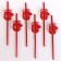 Pipe for the cocktail "mittens", in the set 6 pcs., Reds