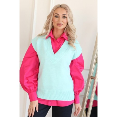 Women's vest, size 50, mint color-3