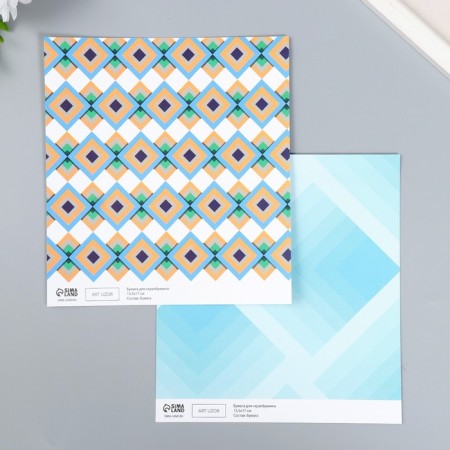 Scrapbooking paper bilateral "rhombus" density 180 g 15.5x17 cm-1