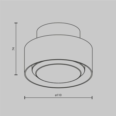 Technical C092CL-GX53-W Space, 110x110x74 mm ceiling lamp, GX53, 1x15W, white color-6