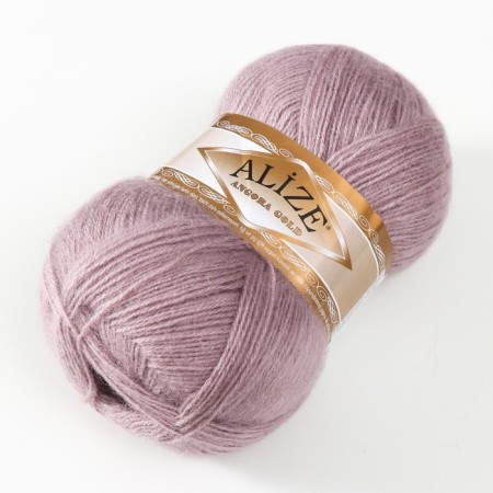 Yarn "Angora Gold" 20%wool, 80%acrylic 550m/100g (163 gray rose)-1