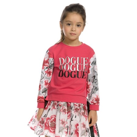 Sweatshirt for girls, height 98 cm, red color