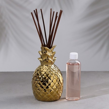Ceramic pineapple diffuser, 150 ml, gold, coconut-1